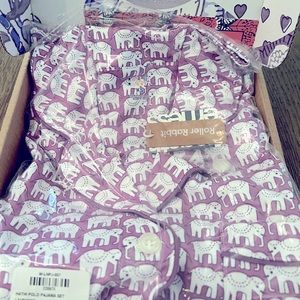 Roller Rabbit Hathi Lavender Pajamas XS